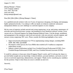 Network Engineer Cover Letter Sample Resume Genius Template Examples