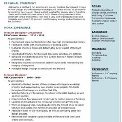 Magnificent Interior Designer Resume Samples Examples Objective Skills Sample Consultant Template Architect