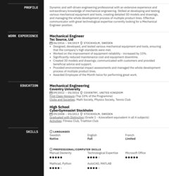 Outstanding Mechanical Engineer Resume Sample Experienced Samples Writers Profession Specifically Written