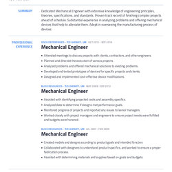 Mechanical Engineer Resume Example With Content Sample