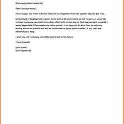 Supreme Resignation Letter Short Notice Period Collection Template Probationary Job Probation Resign