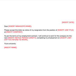 Sample Templates Of Resignation Letters Short Notice Letter Template Formal