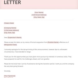 Sublime Life Specific Resignation Letter Samples Resume Genius Notice Sample Short Letters Position Company