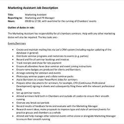 Legit Marketing Assistant Job Description Templates Doc Sample Template Details