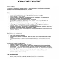 Editable Marketing Assistant Job Description Template Example Administrative Duties Responsibilities Human