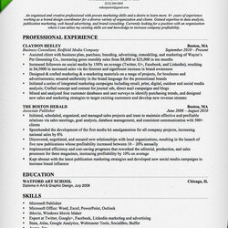 Matchless Marketing Resume Sample Genius Skills Professional Marketer Examples Example Samples Experience