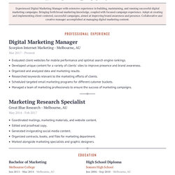 Wizard Digital Marketing Manager Resume Example With Content Sample