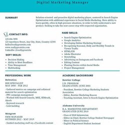 High Quality Digital Marketing Manager Resume Samples Templates Doc Rb Sample Example Resumes