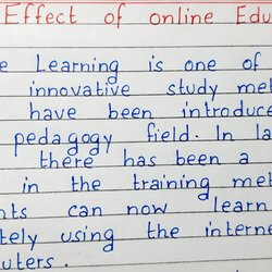 High Quality Write Short Essay On Effect Of Online Education Writing