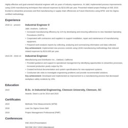 Magnificent Industrial Engineer Resume Examples Guide Example Template