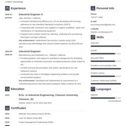 The Highest Standard Industrial Engineer Resume Examples Guide Example Template Vibes