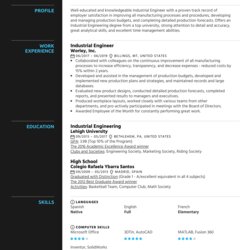 Industrial Engineer Resume Sample Samples Writers Experienced Profession Specifically Written Image
