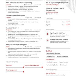 The Highest Quality Industrial Engineer Resume Examples Expert Advice Resumes Engaging