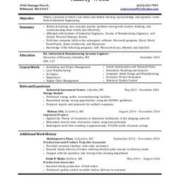 High Quality Industrial Engineering Resume Objective Upcoming Position