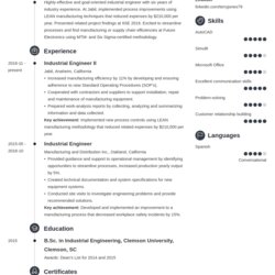 Industrial Engineer Resume Examples Guide Example Template