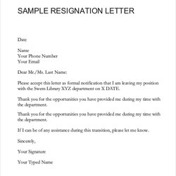 Capital Free Resignation Letter Samples In Ms Word Sample Template Templates Letters Employee Libraries Wm