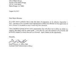 Best Way To Start Resignation Letter Sample Mayor Gilmore James Read