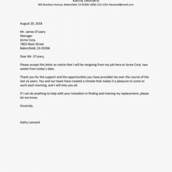 Professional Resignation Letter Best Examples