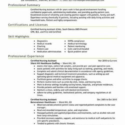 Legit Certified Nursing Assistant Resume Objective Template Technician Medical