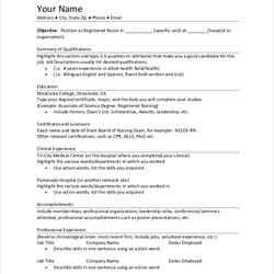 Free Sample Registered Nurse Resume Templates In Ms Word Objective Resumes