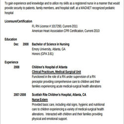 The Highest Quality Free Generic Resume Objectives In Ms Word Objective Nursing Example Sample