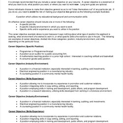 Free Sample Resume Objective Templates In Ms Word Career Objectives Example
