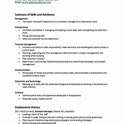 Superior Resume Objective For Work Study In Skills