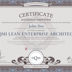Superb Lean Enterprise Architect The New Certification Training Course Certificate Name Includes Each Lea