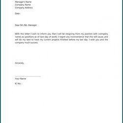 Admirable Simple And Short Resignation Letter Template Printable Notice Week Letters Samples Sample Two