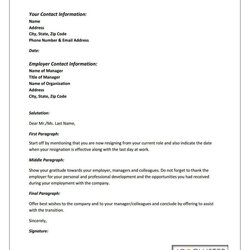 Resignation Letter Format Job Writing Word Resign Employers Reason Resume