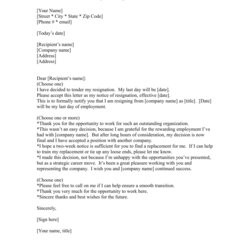 Champion Employee Resignation Letter Examples Format Sample Notice Template Professional Weeks Letters