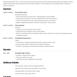 Brilliant Hospitality Resume Example Guide Skills Objective Describe Lifeguard Template