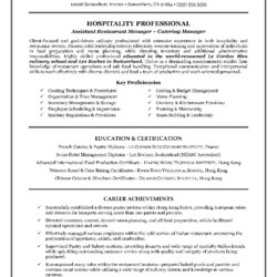 Free Resume Templates Hospitality Template Examples Objective