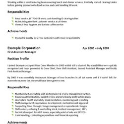 Excellent Resume Templates Hospitality Sample Objective Objectives Resumes