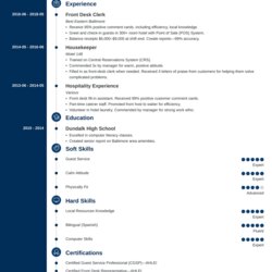 Great Hospitality Resume Example Guide Skills Objective