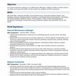 Out Of This World Maintenance Manager Resume Samples General Build