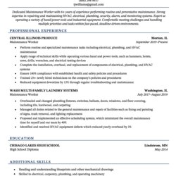 Spiffing Resume Sample Template And Skills To List Maintenance Worker Ocean