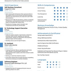 Terrific One Page Resume Sap Consultant Career Business Upcoming