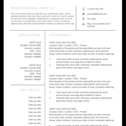 One Page Company Design Resume Template Free Download
