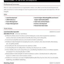 Fine Download Resume Format In Word For Freshers Experienced Projects Samples Page