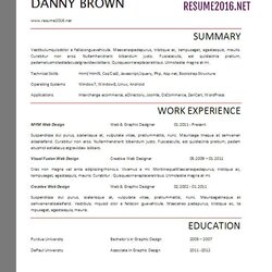 Brilliant Free Resume Examples Format