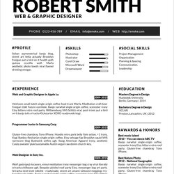 High Quality Free Standard Resume Template In Doc Format Good