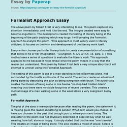 Worthy Formalist Approach Essay Example Paper On The Post Preview