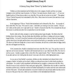 Literary Essay Examples Format Sample Short Samples