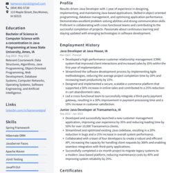 Capital Java Resume Examples And Templates Example