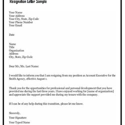 Amazing Resignation Letter Sample Template Example How To