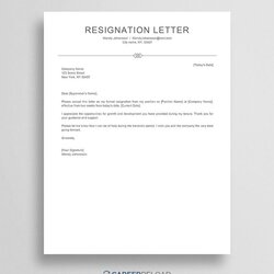 Exceptional Resignation Letter Career Reload