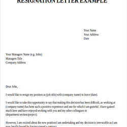High Quality Free Sample Resignation Letter For New Job In Ms Word Immediate Change Templates