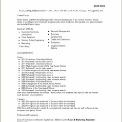Sublime Marketing Management Objectives In Resume Example Gallery