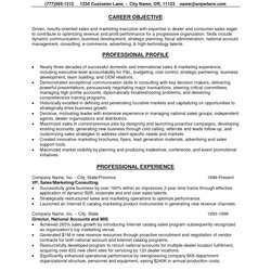 Excellent Objective Examples Marketing Resume Objectives Statement Career Example Good Essay Goals Sales